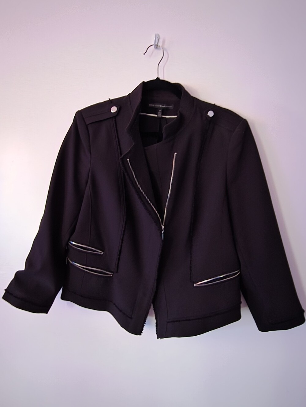 White House Black Market Black Women's Moto Zip Jacket